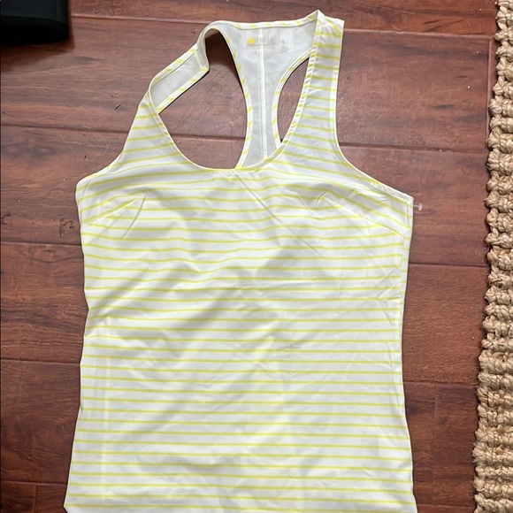 Zella Tops - Zella Striped Yellow and White Women's Tank Top